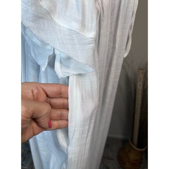 Bohemian Beach Maxi Dress One Size White Gauze Swimsuit Coverup Oversized - Picture 8 of 8